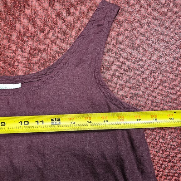 Banana Republic Irish Linen Sleeveless Tunic S Burgundy Embroidered Coastal - Picture 8 of 9